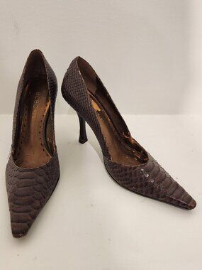 Vintage BCB GIRLS Brown alligator High Heels Women's Size 6.5
